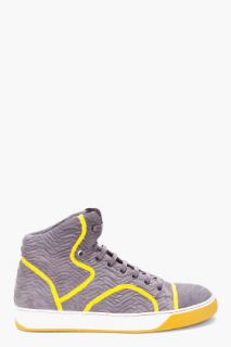 Lanvin Grey Ridge Tennis Sneakers for men