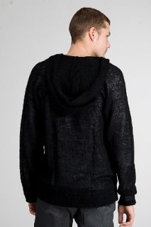 Endovanera  Cloaked Black Knitted Hoodie for men