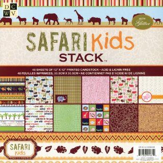 DCWV CP 012 00038 12 by 12 Safari Kids Stack Arts, Crafts
