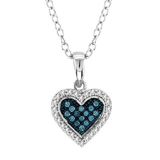 10k White Gold 1/6ct TDW Blue and White Diamond Heart Pendant Today $