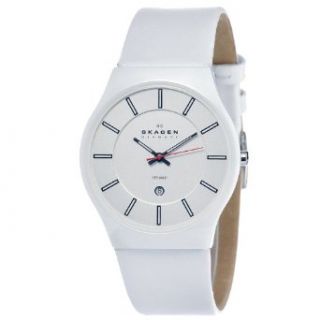 Skagen Unisex 233XLCLW Ceramic Shiny White Dial Watch Watches 