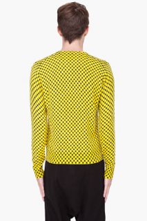 Kenzo Yellow Cashmere Cross Print Sweater for men