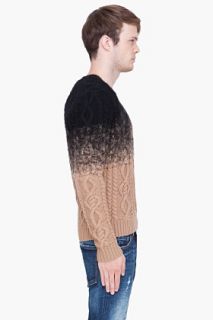 Dsquared2 Beige & Black Wool Sweater for men
