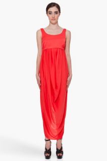 CARVEN Long Coral Satin Dress for women