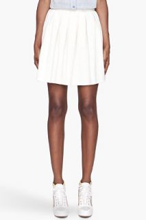 Opening Ceremony Cream Pique Pleated Skirt for women