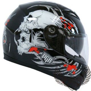 PGR Double Visor 5005 Full Face Motorcycle Helmet SKULL SERIES DOT