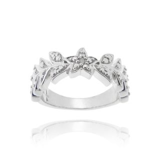 DB Designs Sterling Silver Diamond Accent Leaf Design Ring Today $31