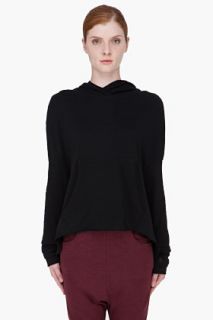 Y 3 Black Raw Cropped Hoodie for women