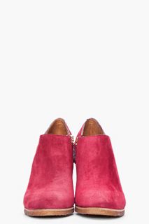 Chloe Maroon Suede Wedges for women