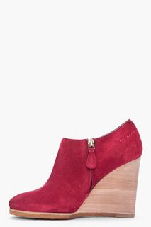 Chloe Maroon Suede Wedges for women