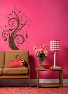 Swirl Tree with Butterflies Wall Decal Stickers Decor