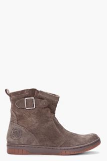 Diesel Grey Nubuck Bikerino Boots for men