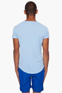 Orlebar Brown Sky Blue Bobby V neck T shirt for men
