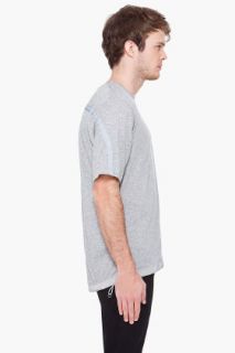 Y 3 Grey Melange Crewneck T shirt for men