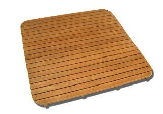 Teak Shower Mat with Rounded Corners Size 30 W x 30 D, Treatment