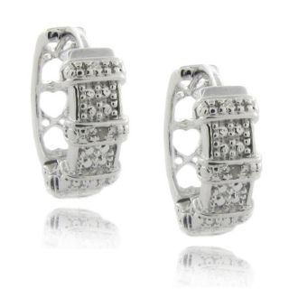 Sterling Silver Diamond Accent Ribbon Hoop Earrings MSRP $57.00 Today