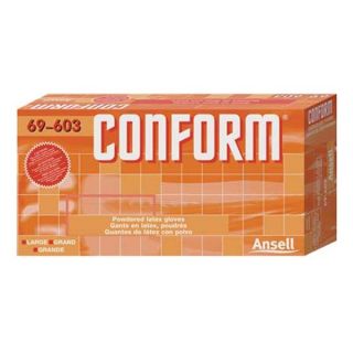 Ansell 69 603 Disposable Gloves, Latex, L, Clear, PK100