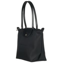 Longchamp Small Planetes Black Nylon Shopper Bag