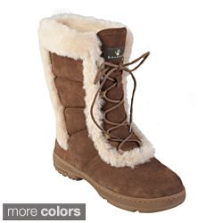 Bearpaw Womens Alyssia Suede Sheepskin trim Lace up Boots Today $