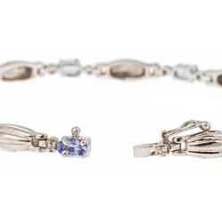 Yach Sterling Silver Tanzanite and White Sapphire Fashion Bracelet