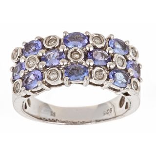 Yach Sterling Silver Tanzanite and 1/6ct TDW Diamond Ring (G H, I1