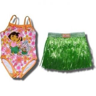 Dora and Boots Swimsuit with Grass Skirt for Toddlers   4T