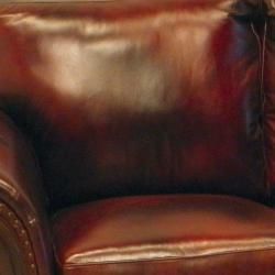 Conrad Wine Italian Leather Sofa and Two Chairs