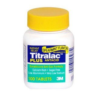 Titralac Plus Antacid & Anti Gas Tablets, Spearmint, 100