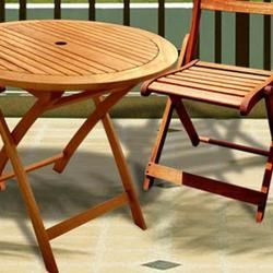 Casimir 32 Round Table and Folding Chairs Bistro Set