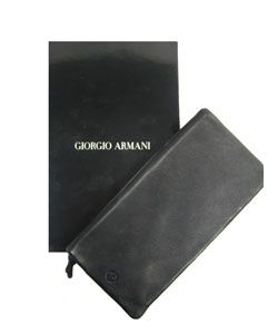 Giorgio Armani Black Leather Wallet