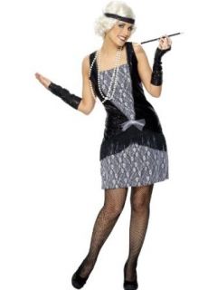 20s Flapper Black Costume Dress Adult Medium Clothing
