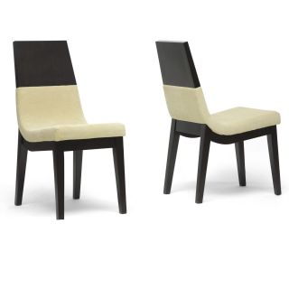 Baxton Studio Prezna Dark Brown/ Beige Modern Dining Chairs (Set of 2