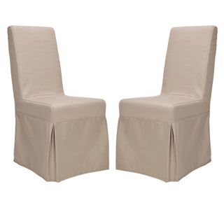 Classical Durham Taupe Slipcover Side Chairs (Set of 2)