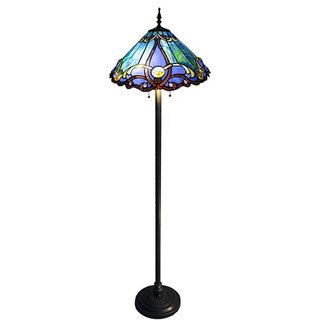 Tiffany style 2 light Bronze Victorian Floor Lamp