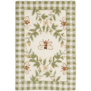 Hand hooked Bumblebee Ivory Wool Rug (18 x 26) Today $25.49 Sale $