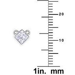 14k Gold 1/3ct TDW Princess cut Diamond Solitaire Necklace (H I, I1