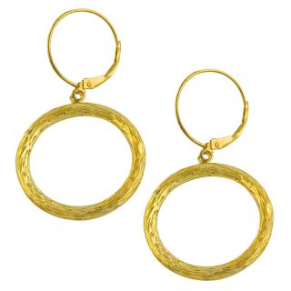 14k Yellow Gold Diamond cut Drop Earrings
