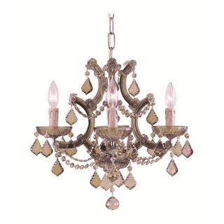 Maria Theresa 4 light Antique Brass Crystal Mini Chandelier Today $