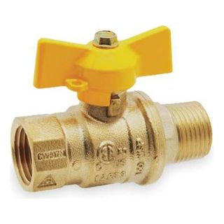 Approved Vendor 1WMH5 Ball Valve, 1/2 In M x F, Forged Brass
