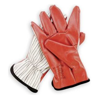 North By Honeywell 85/3719ZJ Canvas Gloves, Nitrile, M, White/Red/Blk, PR
