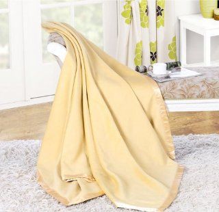 100% Mulberry Silk Blanket Silk Throw (Queen, Yellow
