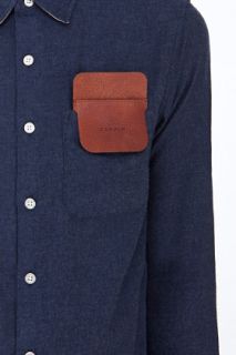 CARVEN Brown Leather Pocket Protector for men