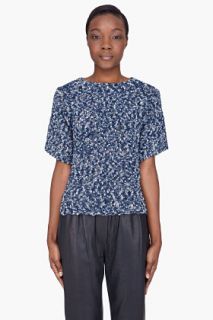 See by Chloé Navy Slub Wool T shirt for women