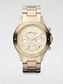 Marc by Marc Jacobs Gold Tone Stainless Steel Bracelet Mens Watch