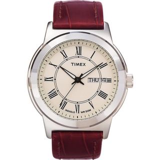 Timex Mens T2E581 Elevated Classics Dress Brown Leather Strap Watch