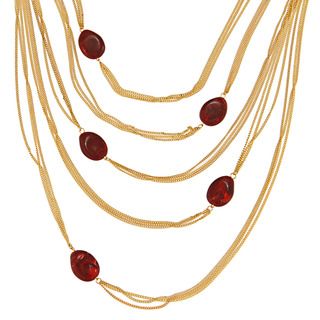 Amrita Singh Goldtone Ruby Resin Citla Necklace