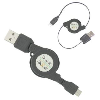 SKQUE 3 foot Retractable Micro USB Black Cable