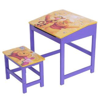 Kinder Büro Schreibtisch Pult mit Hocker aus Holz * Winnie Pooh