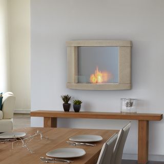 Real Flame Meridian Cream Speckle Wall Fireplace