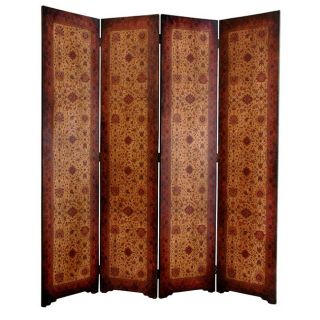 Faux Leather Olde Worlde Victorian 6 foot 4 panel Room Divider (China